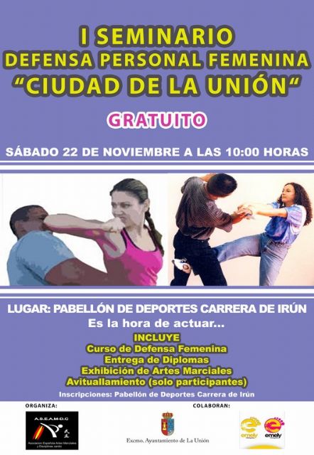 Este sábado se celebra el I seminario de defensa personal femenina 'Ciudad de La Unión'